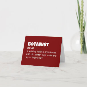 Definition av botany Expert Funny Tack Kort