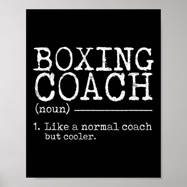 Definition av Boxing Coach - Funny Poster (Framsidan)