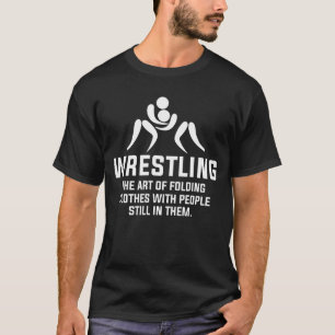Definition av brottning konsten av hopfällda klä t shirt