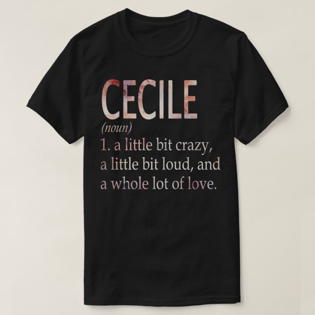 Definition av Cecile Girl Namn T Shirt (Design framsida)