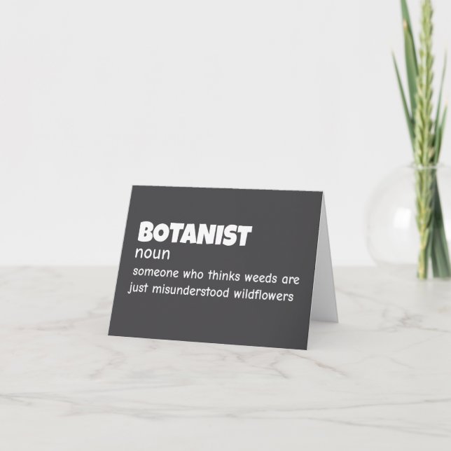 Definition av Comedic Plant Researcher Tack Kort (Framsida)