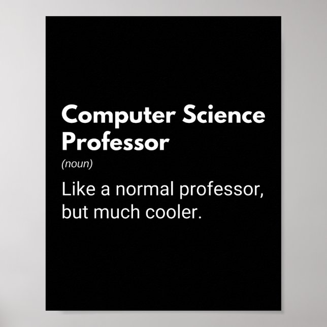 Definition av Computer Science Professor Funny Wor Poster (Framsidan)