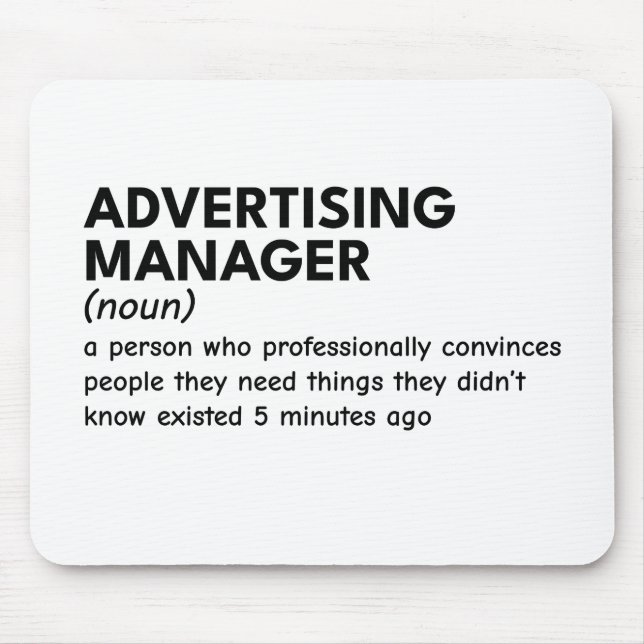 Definition av coola Marknadsföring Manager Musmatta (Framsidan)