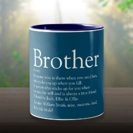 Definition av coola Roligt Brother som säger blått Två-Tonad Mugg