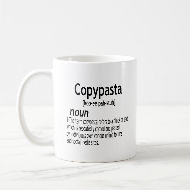 Definition av Copypasta Kaffemugg (Vänster)