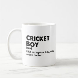 Definition av Cricket Boy Funny Dictionary Kaffemugg