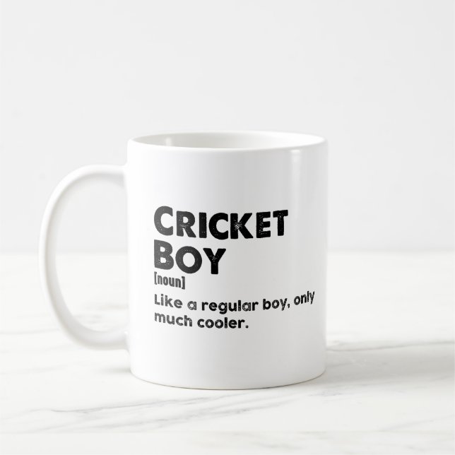 Definition av Cricket Boy Funny Dictionary Kaffemugg (Vänster)