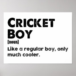 Definition av Cricket Boy Funny Dictionary Poster