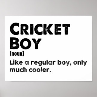 Definition av Cricket Boy Funny Dictionary Poster
