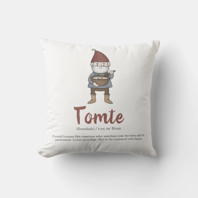 Definition av Cute Swedish Tomte Gnome Kudde (Framsida)