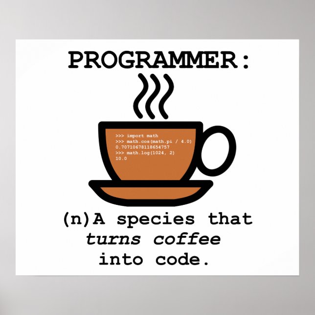 Definition av datorprogrammerare - Geek Poster (Framsidan)