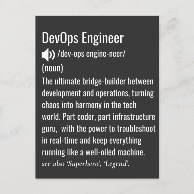 Definition av DevOps ingenjör Vykort (Framsida)