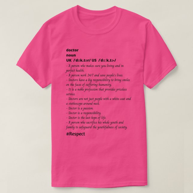 Definition av Doktor T Shirt (Design framsida)