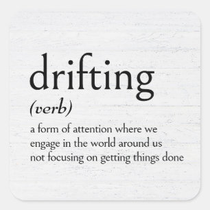 Definition av DRIFTNING Fyrkantigt Klistermärke