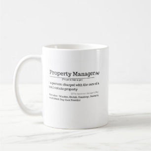 Definition av egendomchefen kaffemugg
