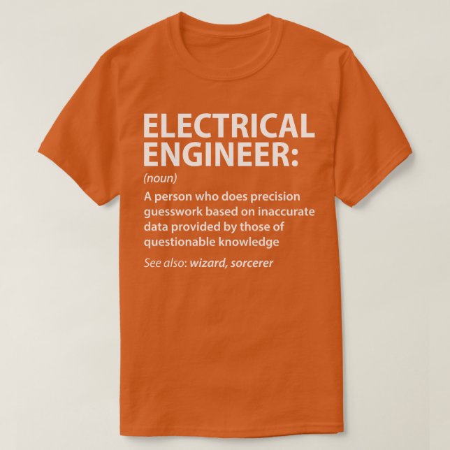 Definition av elektrisk Ingenjör T Shirt (Design framsida)