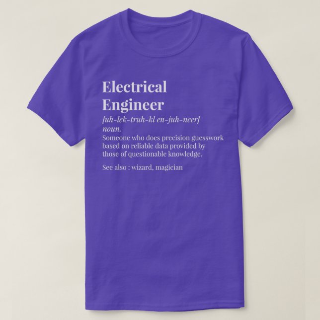 Definition av elektrisk Ingenjör T Shirt (Design framsida)