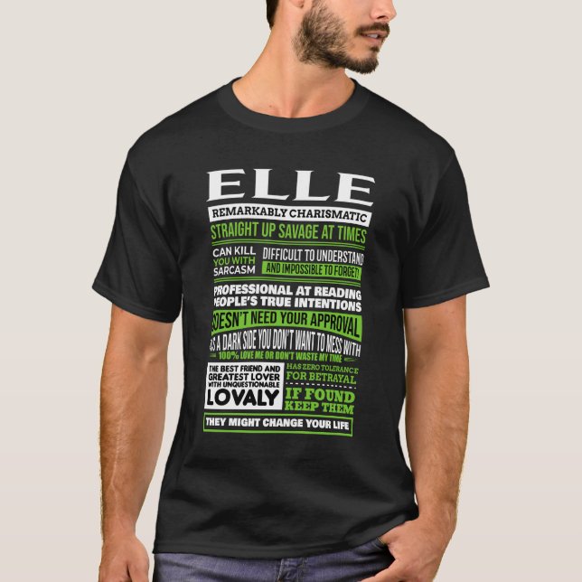 Definition av Elle Girl Namn T Shirt (Framsida)