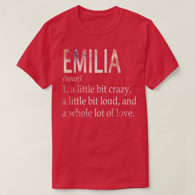 Definition av Emilia Girl Namn T Shirt (Design framsida)