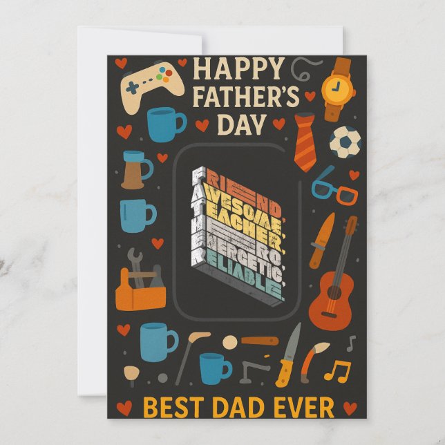 Definition av Far Friend Fantastisk Lärare Hero Inbjudningar (Framsida)