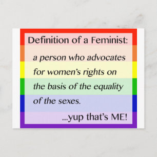 Definition av feminism.. Ja, det är jag Vykort