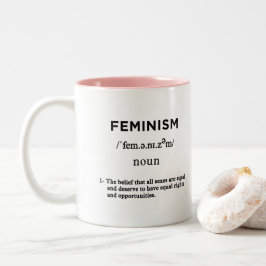 definition av feminism Två-Tonad mugg