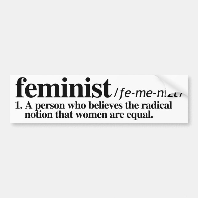 Definition av feministen - den feministiska bildekal (Framsidan)