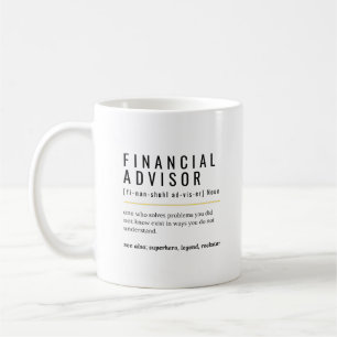 Definition av finansiell rådgivare kaffemugg
