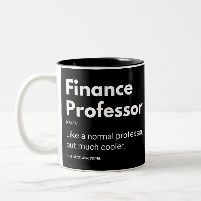 Definition av finansprofessor Funny Teacher Två-Tonad Mugg (Vänster)