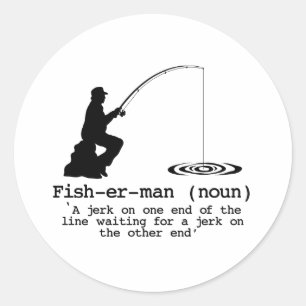 Definition av fiskaren runt klistermärke
