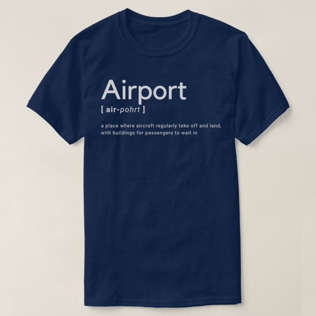 Definition av flygplatsordlista t shirt (Design framsida)