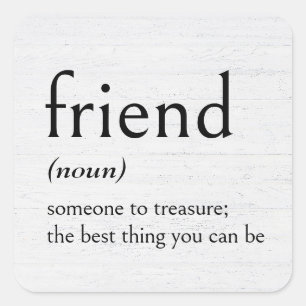 Definition av FRIEND Fyrkantigt Klistermärke