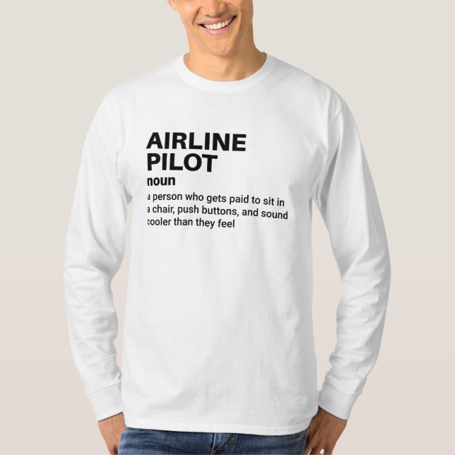 Definition av Funny Airline Kapten T Shirt (Framsida)
