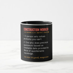 Definition av funny byggarbetare mugg