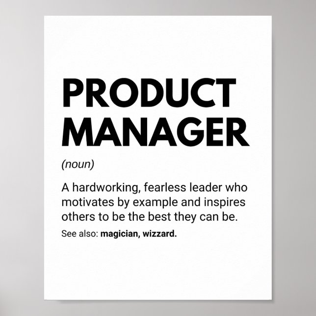 Definition av Funny Chef i Product Manager Poster (Framsidan)