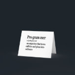 Definition av Funny Computer Science Programmer Tack Kort<br><div class="desc">roligt, gåva, födelsedag, dator, kod, programmerare, geek, utvecklare, software, </div>