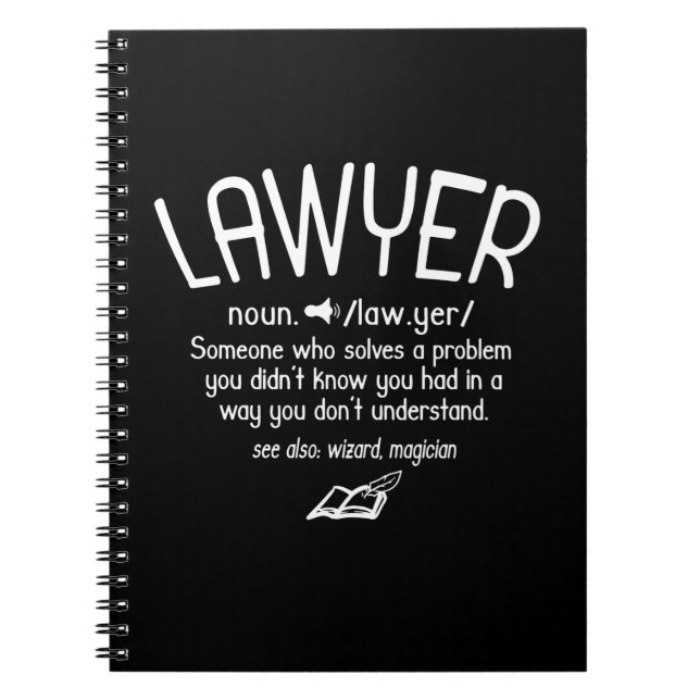 Definition av Funny Lawyer Anteckningsbok (Framsidan)