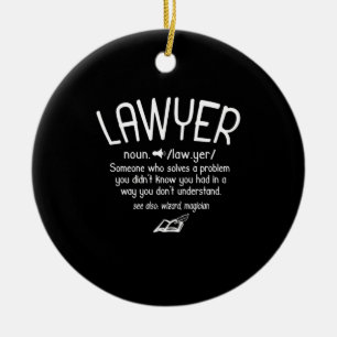 Definition av Funny Lawyer Julgransprydnad Keramik