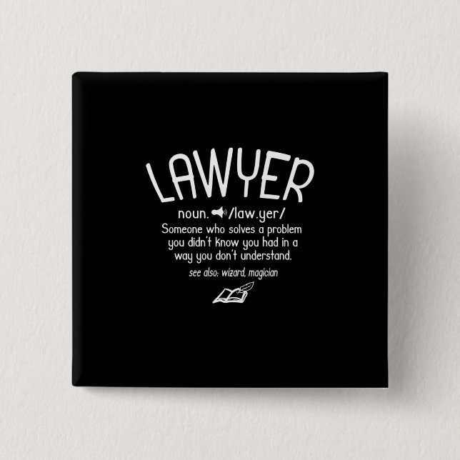 Definition av Funny Lawyer Knapp (Framsida)