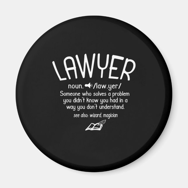 Definition av Funny Lawyer Magnet (Framsidan)