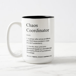 Definition av Funny Manager för Chaos-koordinator Två-Tonad Mugg