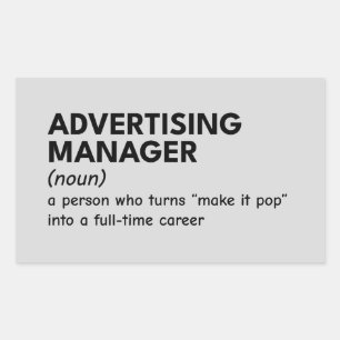Definition av Funny Marknadsföring Manager Rektangulärt Klistermärke
