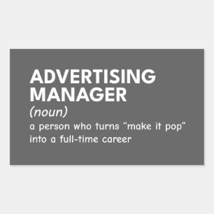 Definition av Funny Marknadsföring Manager Rektangulärt Klistermärke