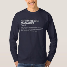 Definition av Funny Marknadsföring Manager T Shirt