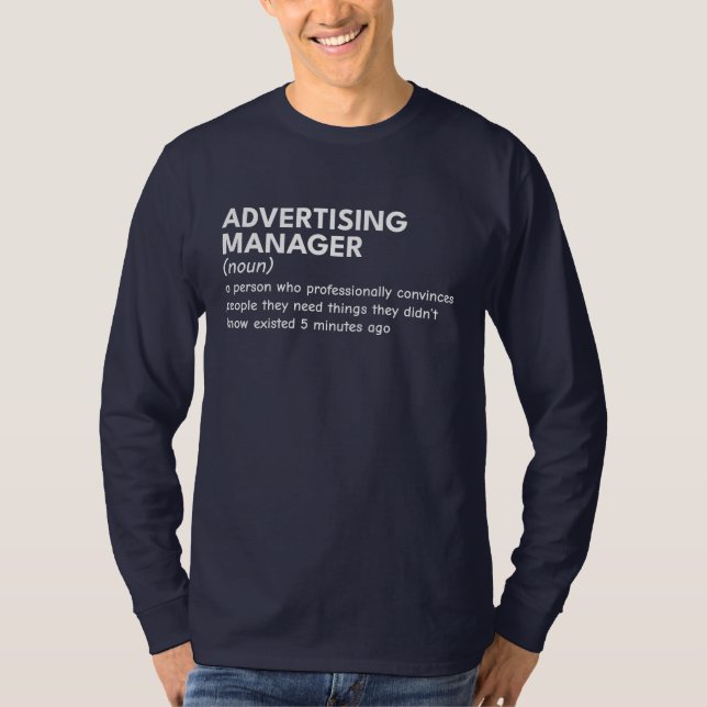 Definition av Funny Marknadsföring Manager T Shirt (Framsida)