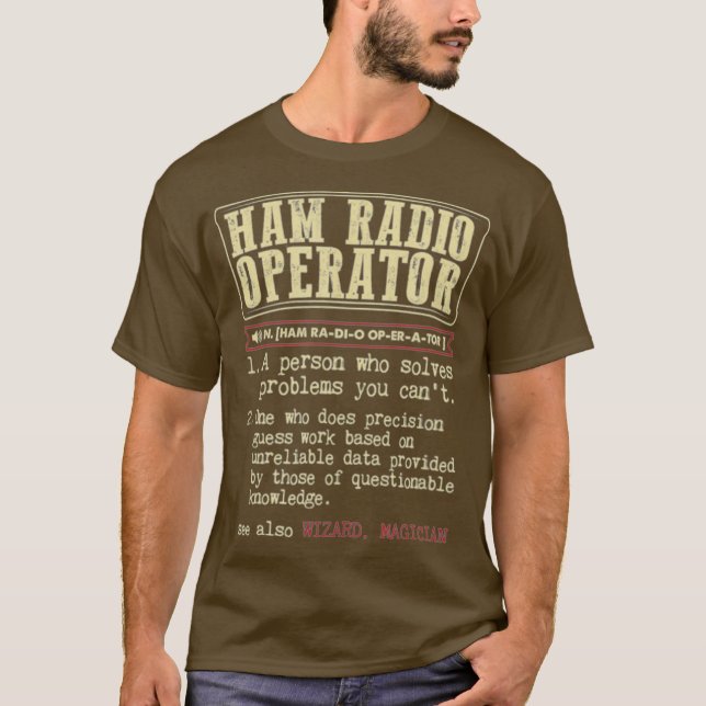 Definition av ham-radiooperatör löser problem t shirt (Framsida)