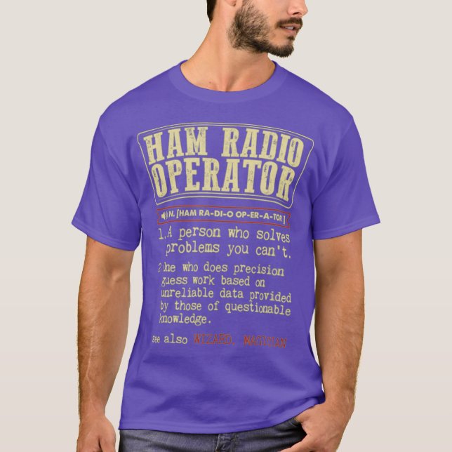 Definition av ham-radiooperatör löser problem t shirt (Framsida)