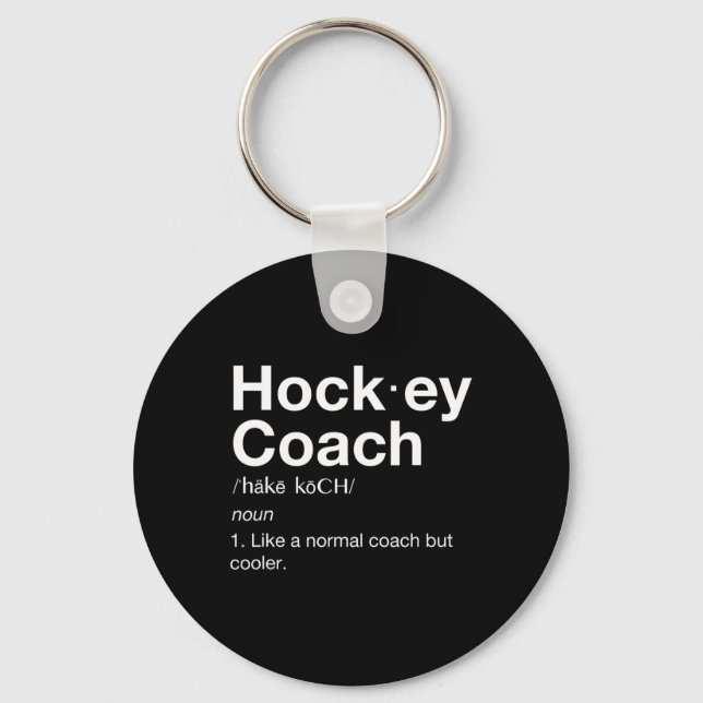 Definition av Hockey Coach Roligt Sport Tränar Nyckelring (Framsida)