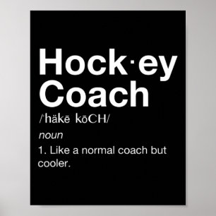 Definition av Hockey Coach Roligt Sport Tränar Poster