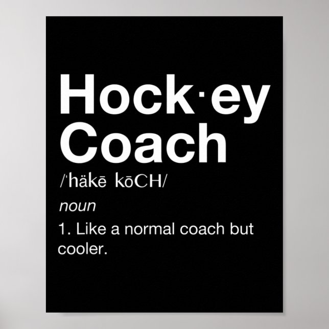 Definition av Hockey Coach Roligt Sport Tränar Poster (Framsidan)